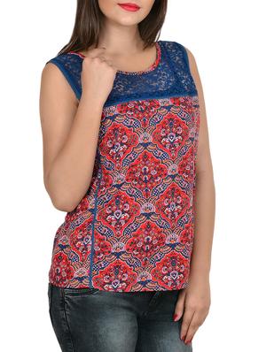 lace detail sleeveless top - 13309470 - Standard Image - 2