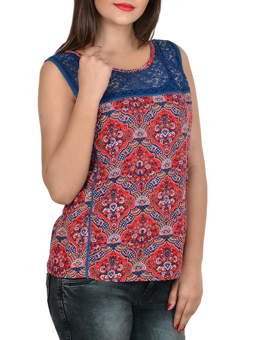 lace detail sleeveless top - 13309470 - Zoom Image - 2