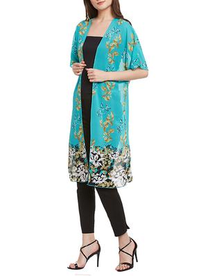 blue floral georgette shrug - 13312988 - Standard Image - 2