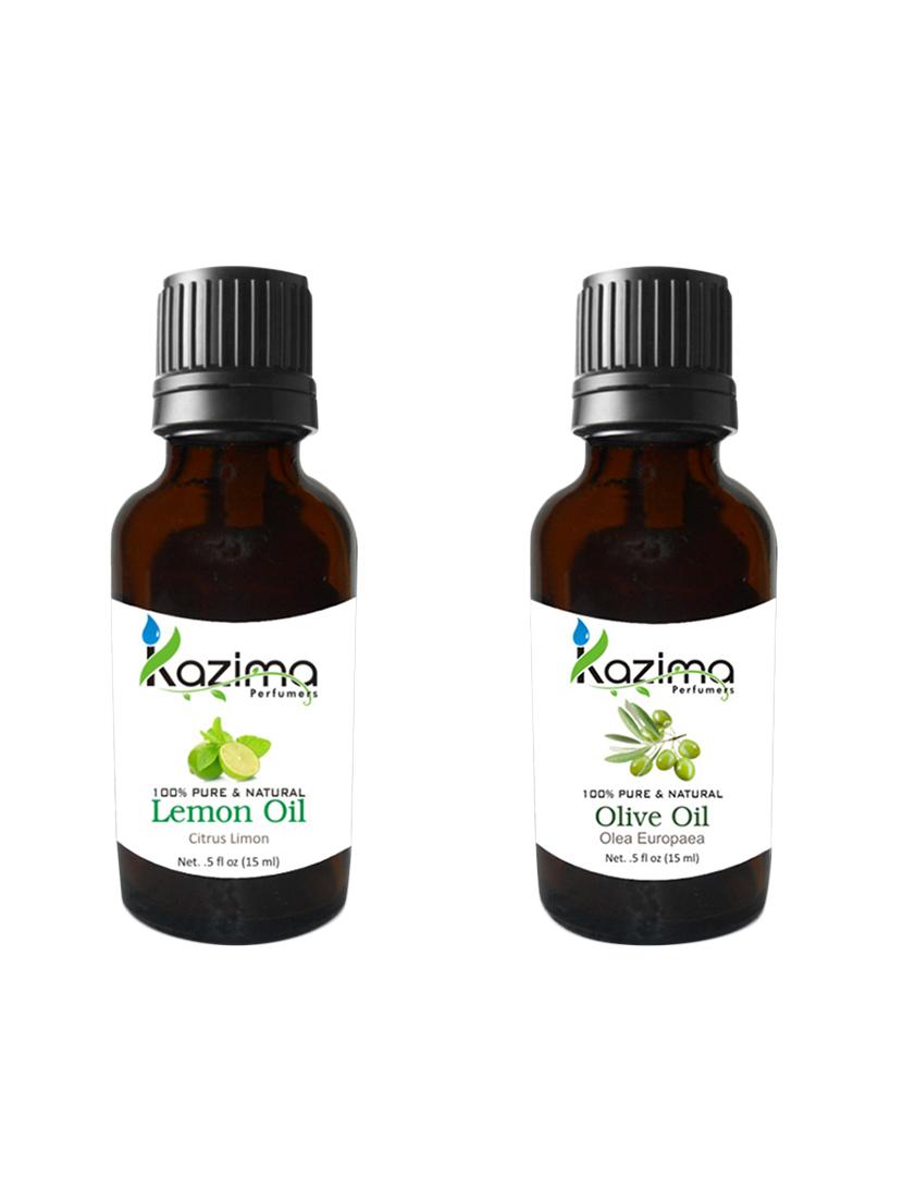 Combo Set Of Olive Carrier Oil And Lemon Oil (Each Products 15ml) 100% Pure Natural & Undiluted Oil - By