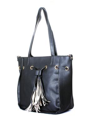 black leatherette handbag - 1332290 - Standard Image - 5