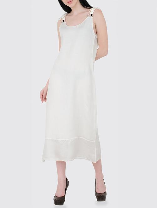 white rayon midi dress - 13323103 - Standard Image - 1