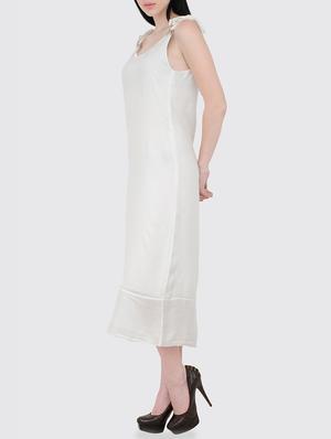 white rayon midi dress - 13323103 - Standard Image - 2