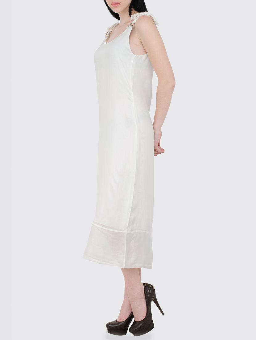 white rayon midi dress - 13323103 - Zoom Image - 2