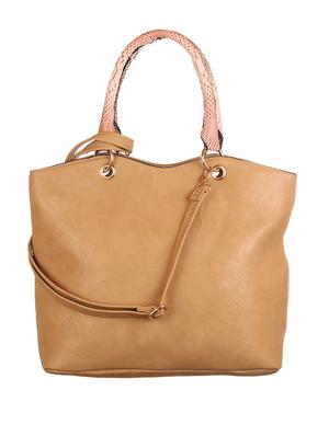beige leatherette handbag - 1332342 - Standard Image - 2