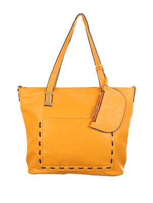 yellow leatherette (pu) regular handbag - 1332346 - Standard Image - 2