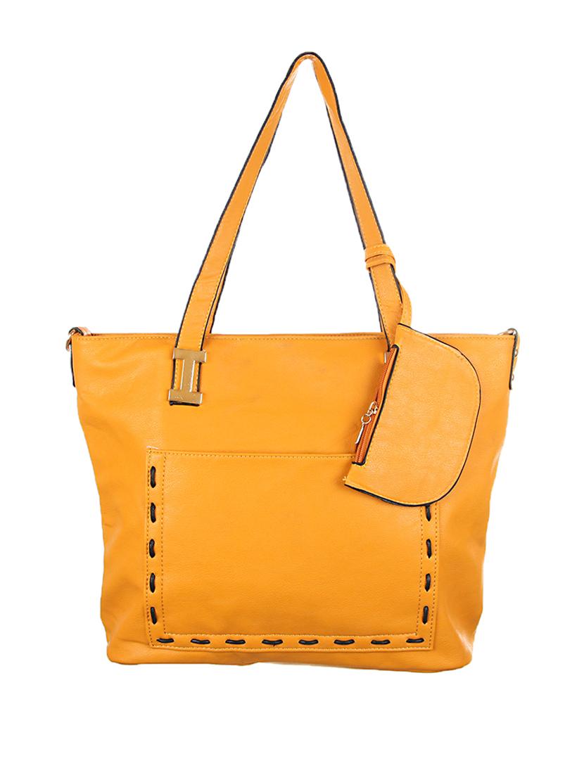 yellow leatherette (pu) regular handbag - 1332346 - Zoom Image - 2