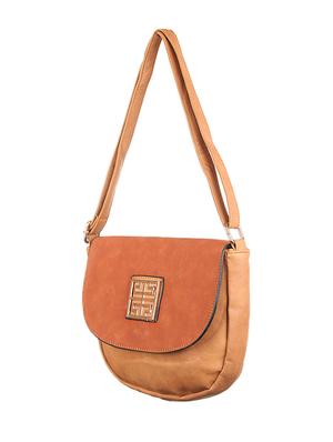 beige, peach leatherette sling bag - 1332372 - Standard Image - 5
