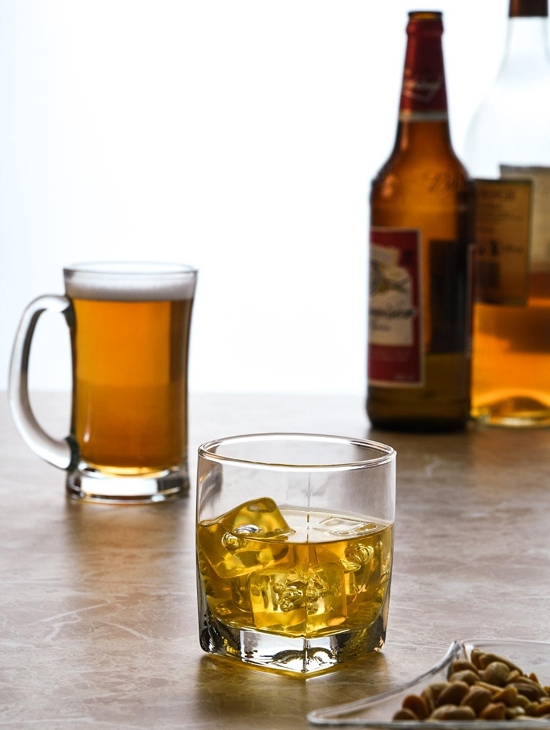 Transparent Glass Water And Beer Mugs (set Of 8) - By