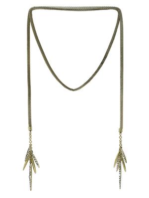 gold metal long necklace - 13332798 - Standard Image - 2