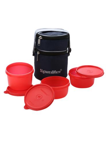 Signoraware 538 Officers 3 Containers Lunch Box 1070 ml
