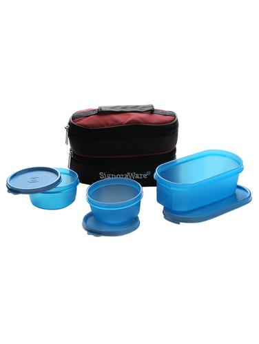 Signoraware Healthy Lunch Box with Bag 3 Containers Lunch Box 900 ml