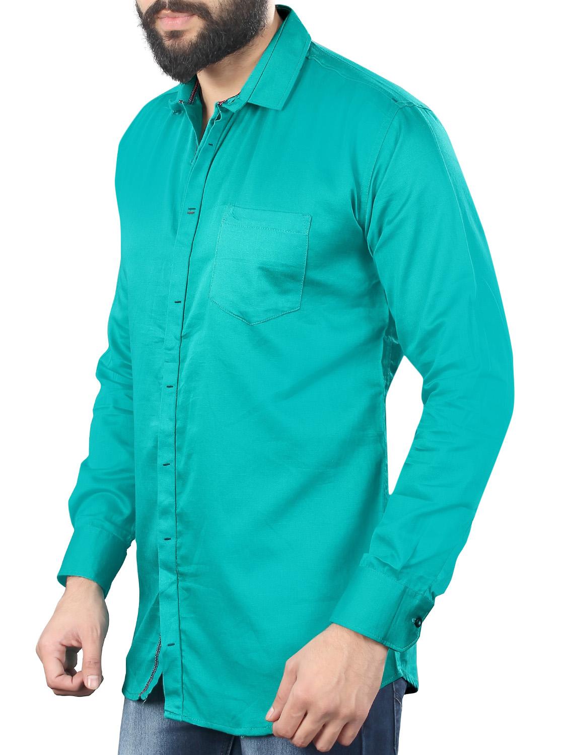 blue cotton casual shirt - 13335383 - Zoom Image - 2