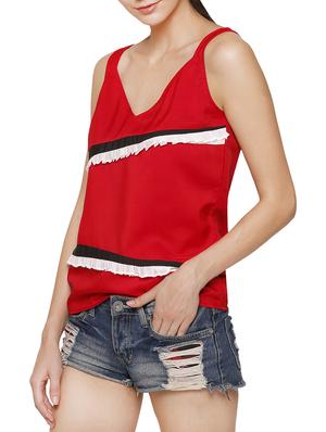 frill trim sleeveless top - 13340278 - Standard Image - 2