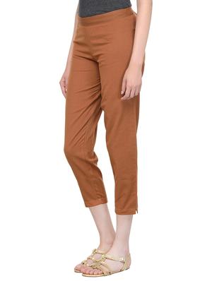 brown cotton tailored capris - 13340656 - Standard Image - 2