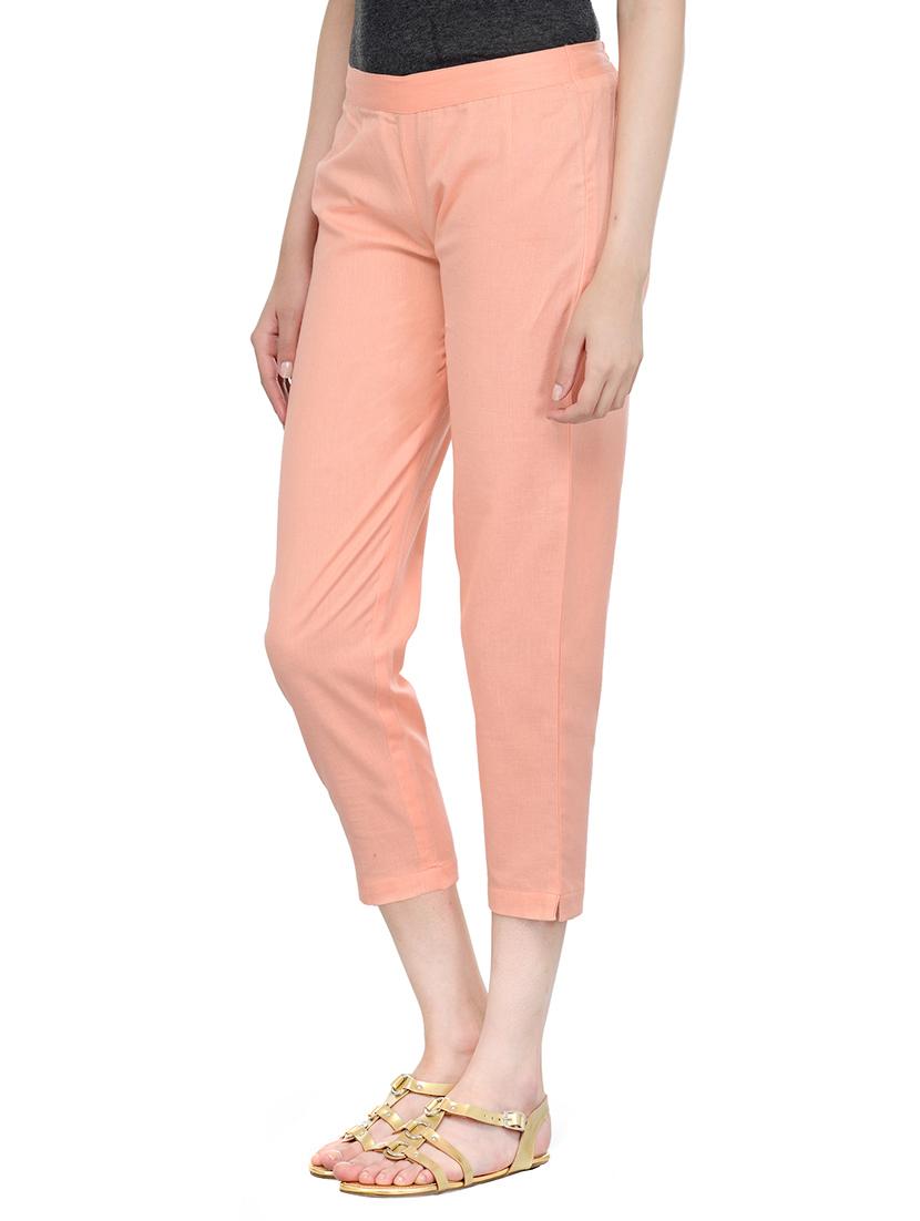 pink cotton tailored capris - 13340658 - Zoom Image - 2
