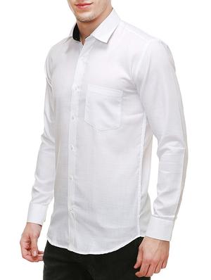 white cotton casual shirt - 13341409 - Standard Image - 2