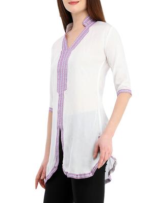 white viscose regular tunic - 13344841 - Standard Image - 2