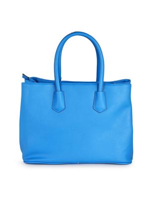solid blue leatherette hand bag - 13345286 - Standard Image - 2