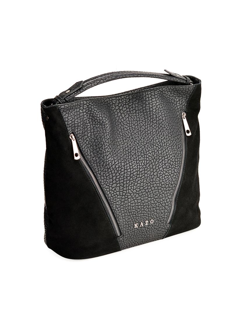 Grey and black textured handbag - 13345289 - Zoom Image - 5