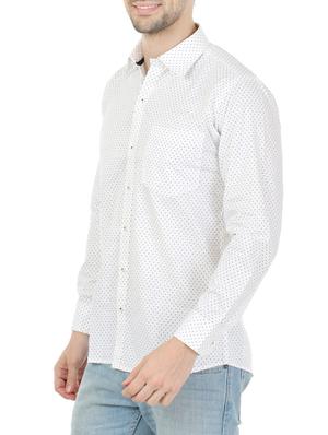 white cotton polka dot casual shirt - 13345328 - Standard Image - 2