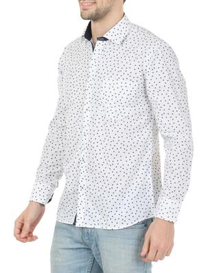 white cotton printed casual shirt - 13345333 - Standard Image - 2