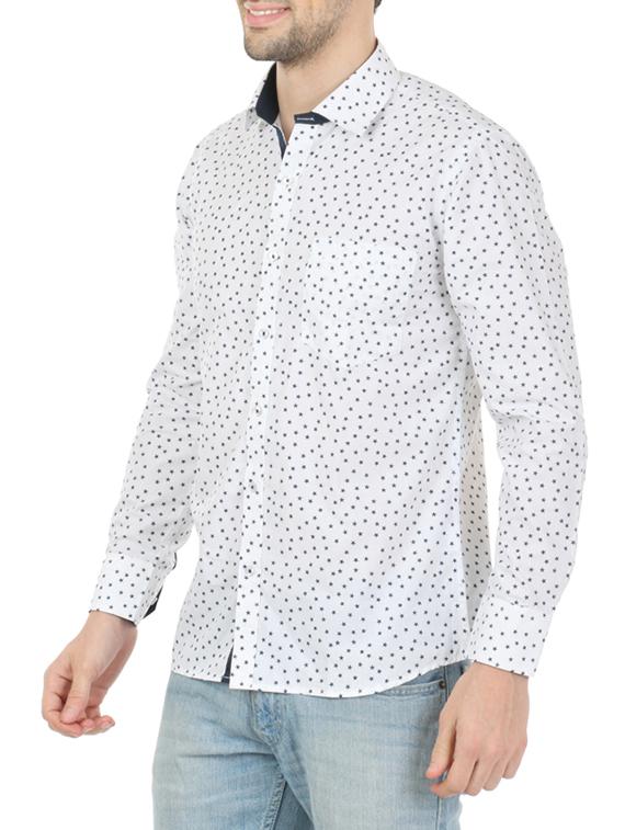 white cotton printed casual shirt - 13345333 - Zoom Image - 2