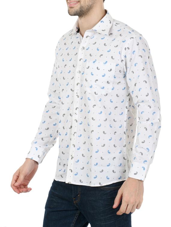 white cotton paisley casual shirt - 13345334 - Zoom Image - 2