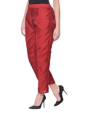 red silk blend tapered pant - 13345346 - Standard Image - 2