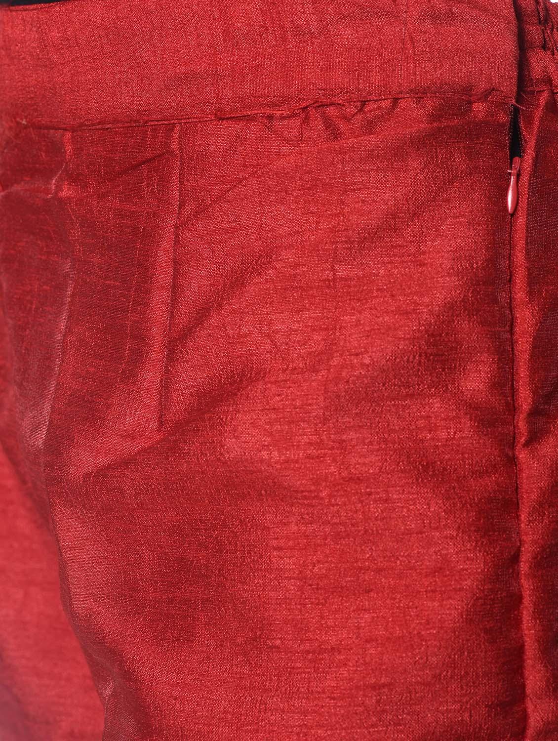 red silk blend tapered pant - 13345346 - Zoom Image - 5