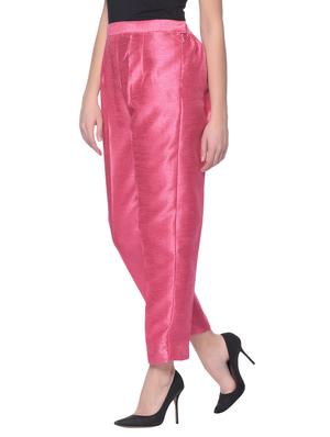 pink silk blend tapered pant - 13345347 - Standard Image - 2
