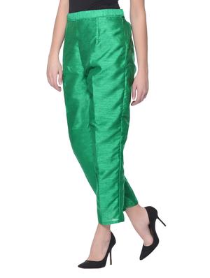 green silk blend tapered pant - 13345348 - Standard Image - 2