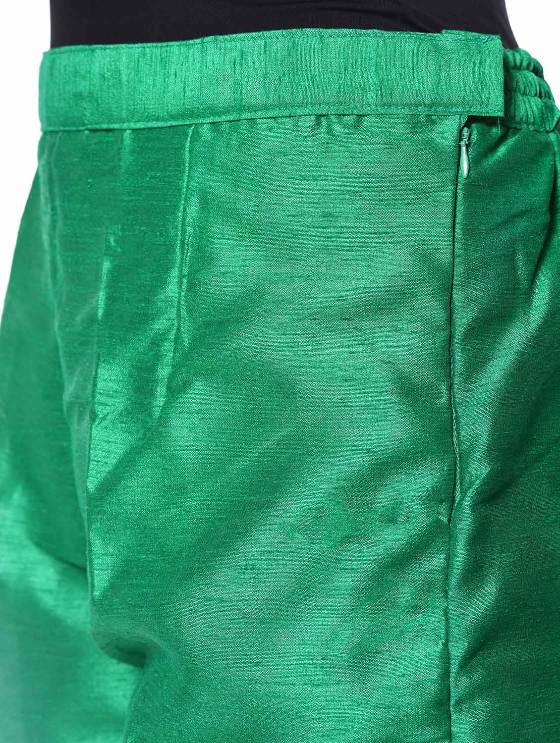 green silk blend tapered pant - 13345348 - Zoom Image - 5