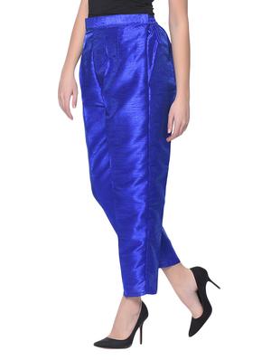 blue silk blend tapered pant - 13345350 - Standard Image - 2