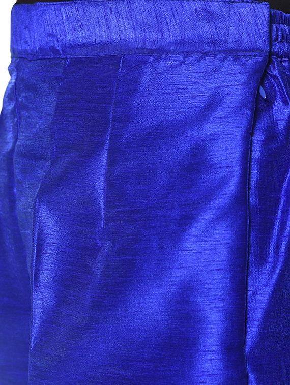 blue silk blend tapered pant - 13345350 - Zoom Image - 5