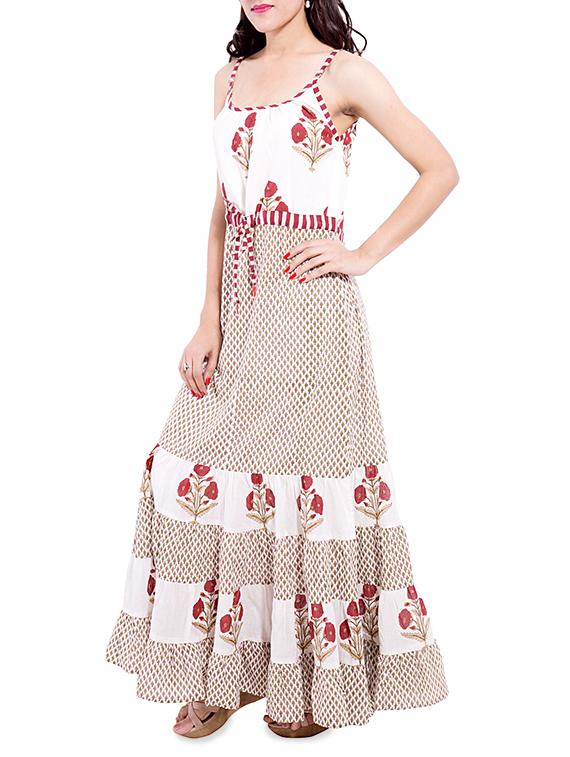off-white printed cotton maxi dress - 13349007 - Zoom Image - 2