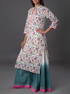 pink lemon multi colored kurta plazzo set - 13349014 - Standard Image - 2