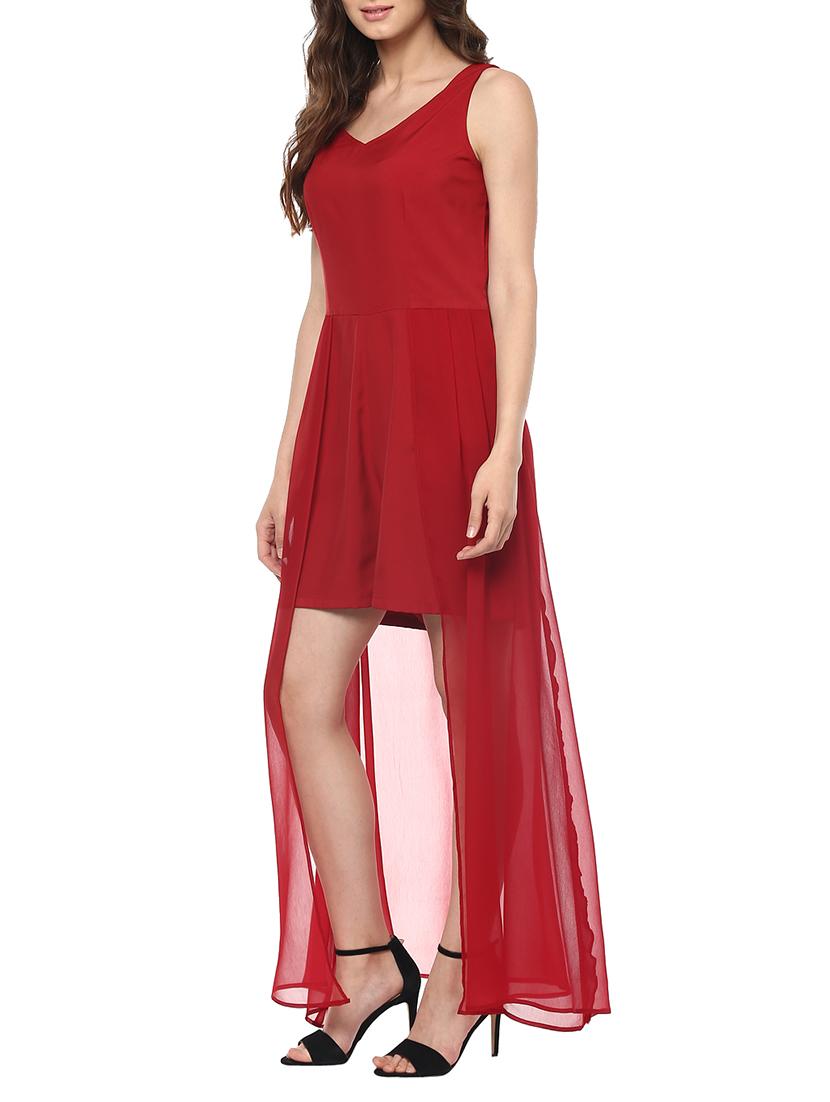 red crepe jumpsuit - 13350015 - Zoom Image - 2