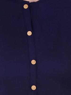 navy blue rayon regular top - 13351552 - Standard Image - 5
