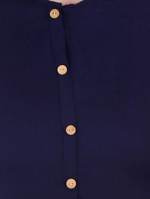 navy blue rayon regular top - 13351552 - Zoom Image - 5