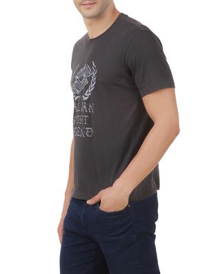 charcoal grey chest print t-shirt - 13351766 - Standard Image - 2