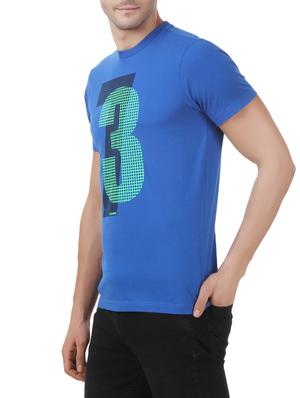 blue polyester printed t-shirt - 13351768 - Standard Image - 2