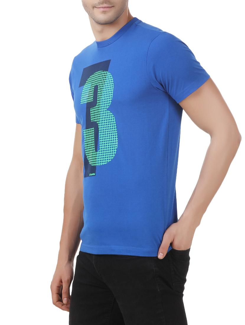 blue polyester printed t-shirt - 13351768 - Zoom Image - 2