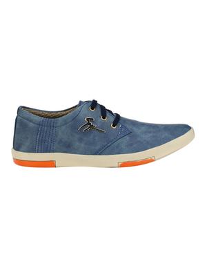 blue leatherette lace up sneaker - 13352587 - Standard Image - 2