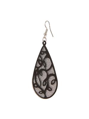 black coloured drop earrings - 13355866 - Standard Image - 2