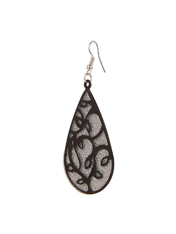 black coloured drop earrings - 13355866 - Zoom Image - 2