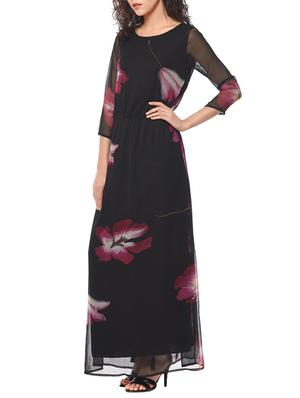 black floral printed maxi dress - 13357043 - Standard Image - 2