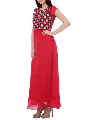 laced panel embellished maxi dress - 13362441 - Standard Image - 2