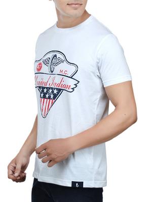 white cotton chest print tshirt - 13364442 - Standard Image - 2