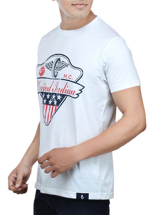 white cotton chest print tshirt - 13364442 - Zoom Image - 2